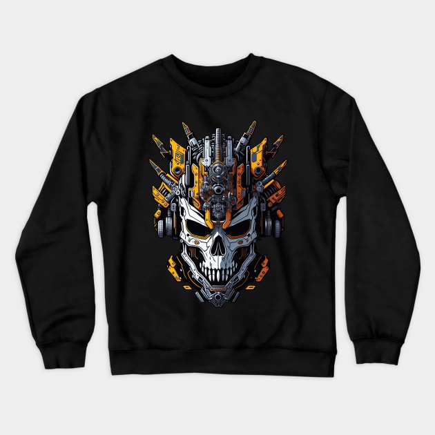 Mecha Skull S01 D51 Crewneck Sweatshirt by Houerd